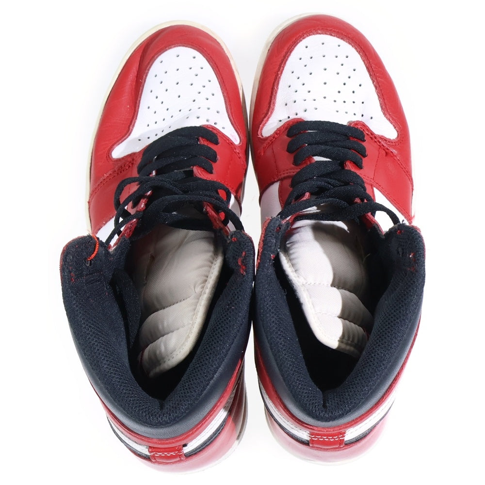 NIKE(ナイキ) 【観賞用 2015年製】 AIR JORDAN1 RETRO HIGH エアジョーダン1 シカゴ ハイカットスニーカー レッド/ホワイト US10/28cm 555088-101