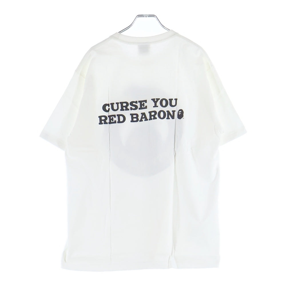 A BATHING APE(アベイシングエイプ) ×PEANUTS SNOOPY ピーナッツ スヌーピー ロゴプリント 半袖Tシャツ カットソー ホワイト