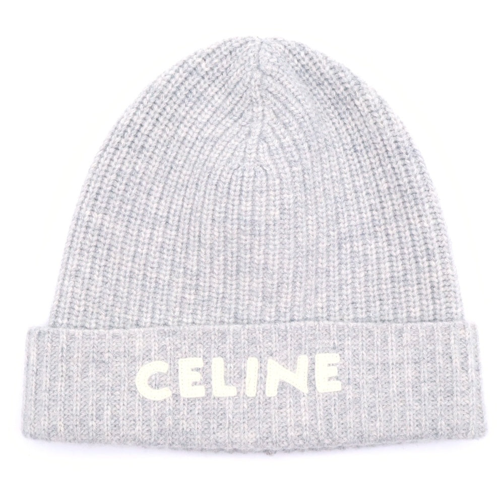 CELINE(セリーヌ) Wool Beanie ロゴ ワッチ ウールニットビーニー 帽子 クリーム 2A25R423P レディース