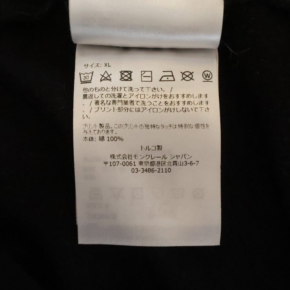 MONCLER(モンクレール) 23SS フロッキーロゴプリント ワッペン クルーネック 半袖Tシャツ カットソー ブラック I10918C00064 8390T