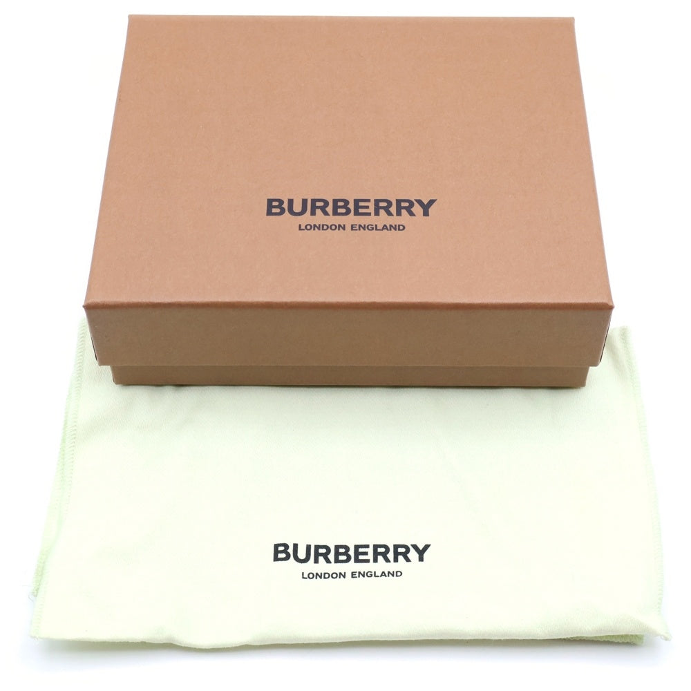 BURBERRY(バーバリー) ロゴプレート チェック総柄 レザー カードケース 二つ折り 長財布 ブラック 8057606 レディース