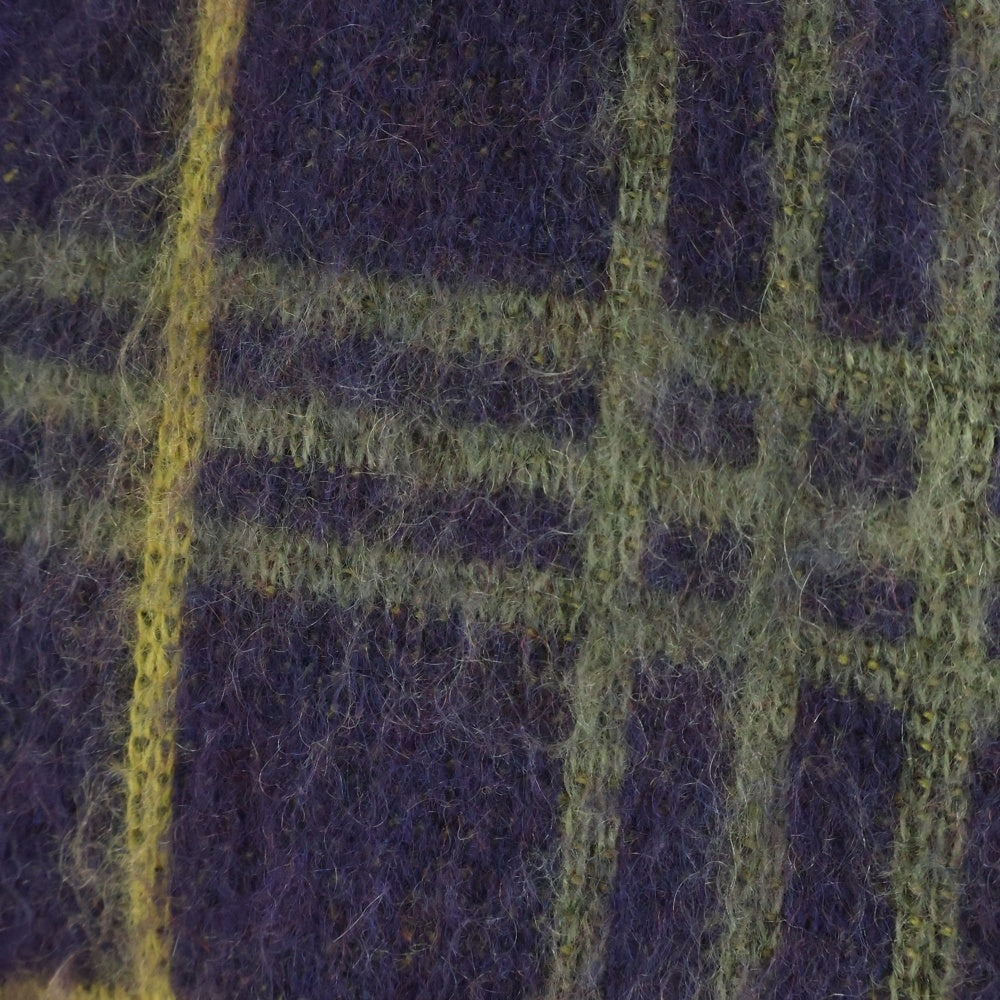 Needles(ニードルス) 20AW Mohair Cardigan モヘア混 チェック カーディガン パープル HM272