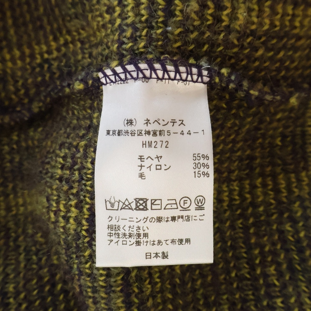 Needles(ニードルス) 20AW Mohair Cardigan モヘア混 チェック カーディガン パープル HM272