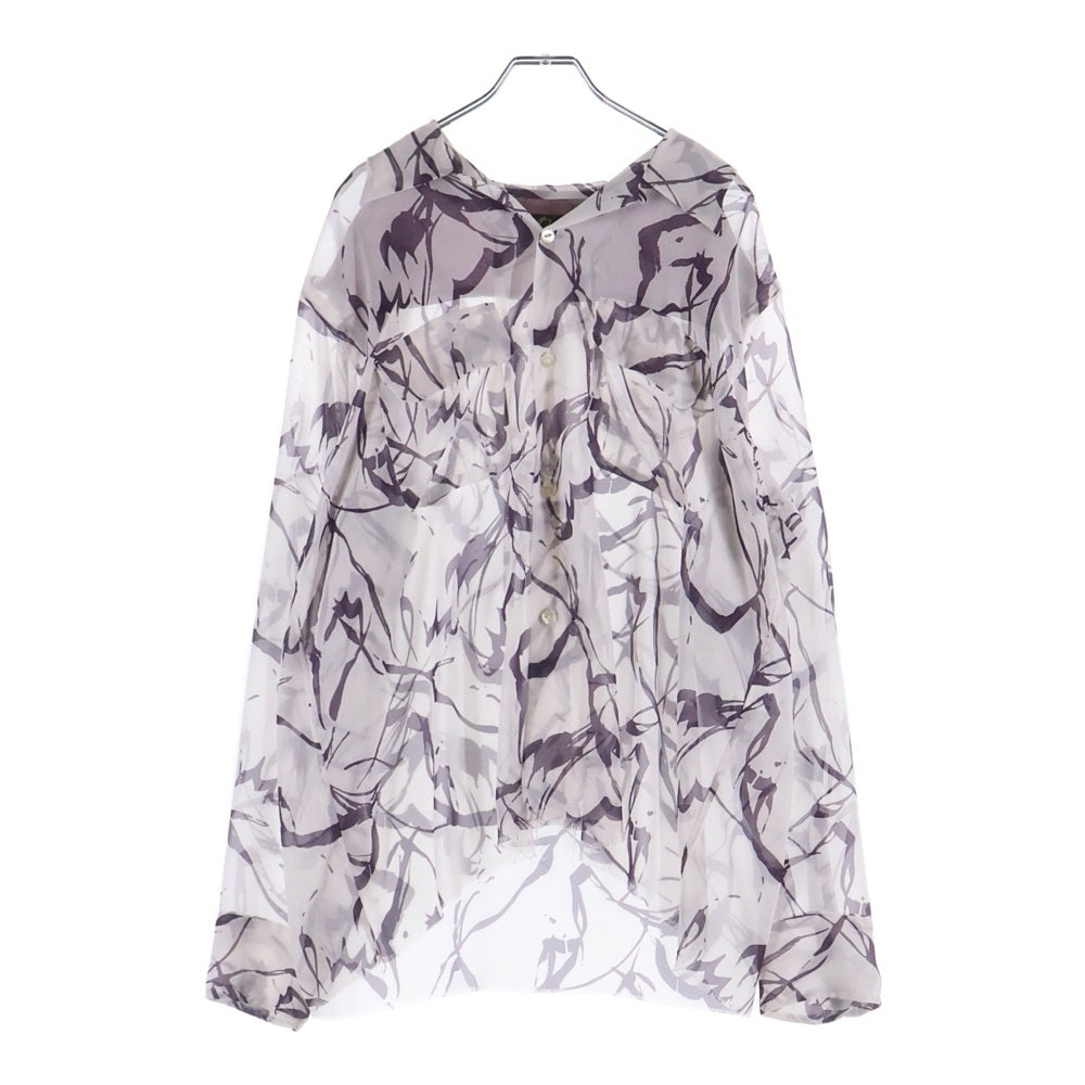 Needles(ニードルス) 20AW C.O.B. CLASSIC SHIRT クラシック オープンカラー長袖シャツ シアーシャツ パープル KP082