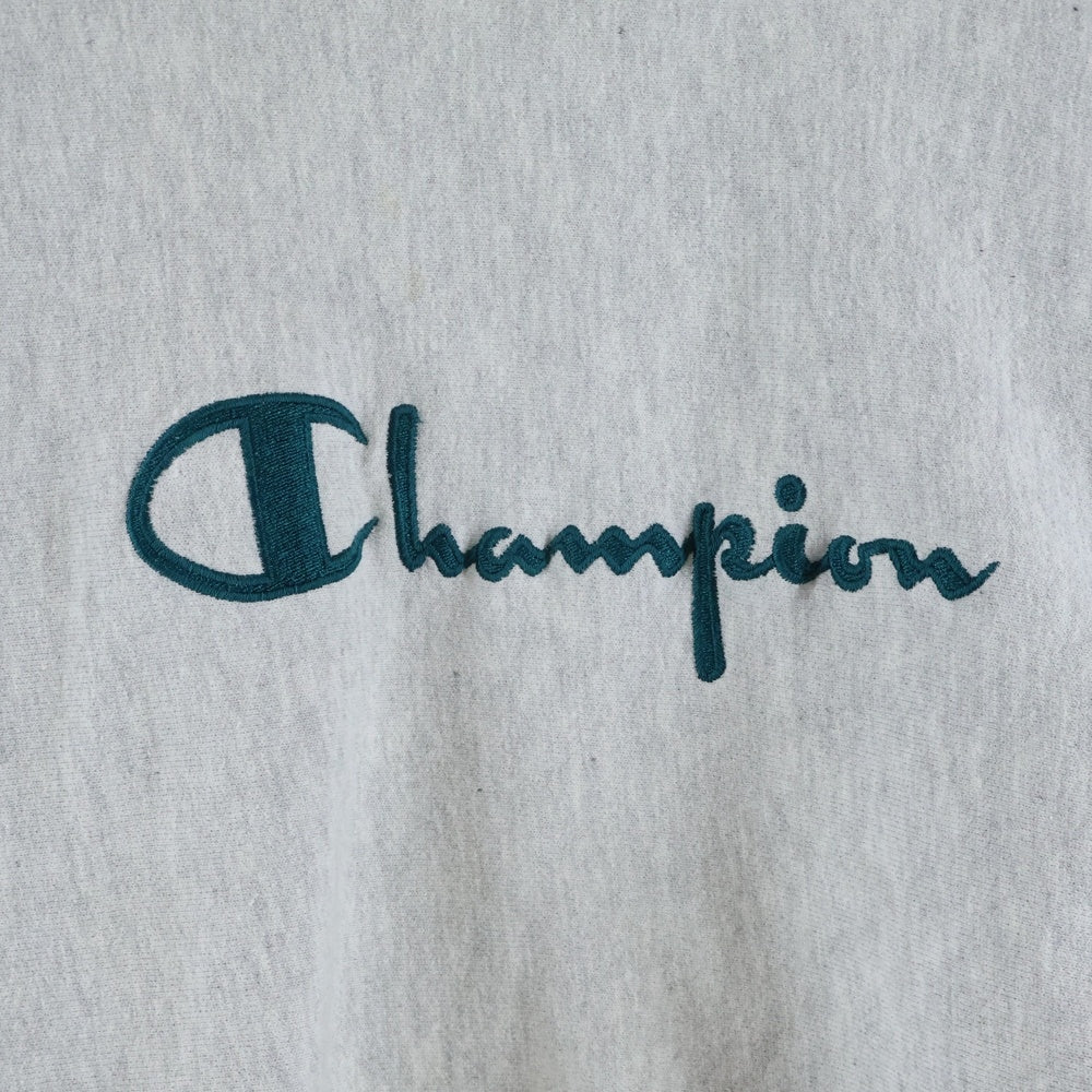 CHAMPION(チャンピオン) 90s Logo Embroidery Sweat Shirts ロゴ刺繍 クルーネック スウェット スウェットシャツ アッシュ