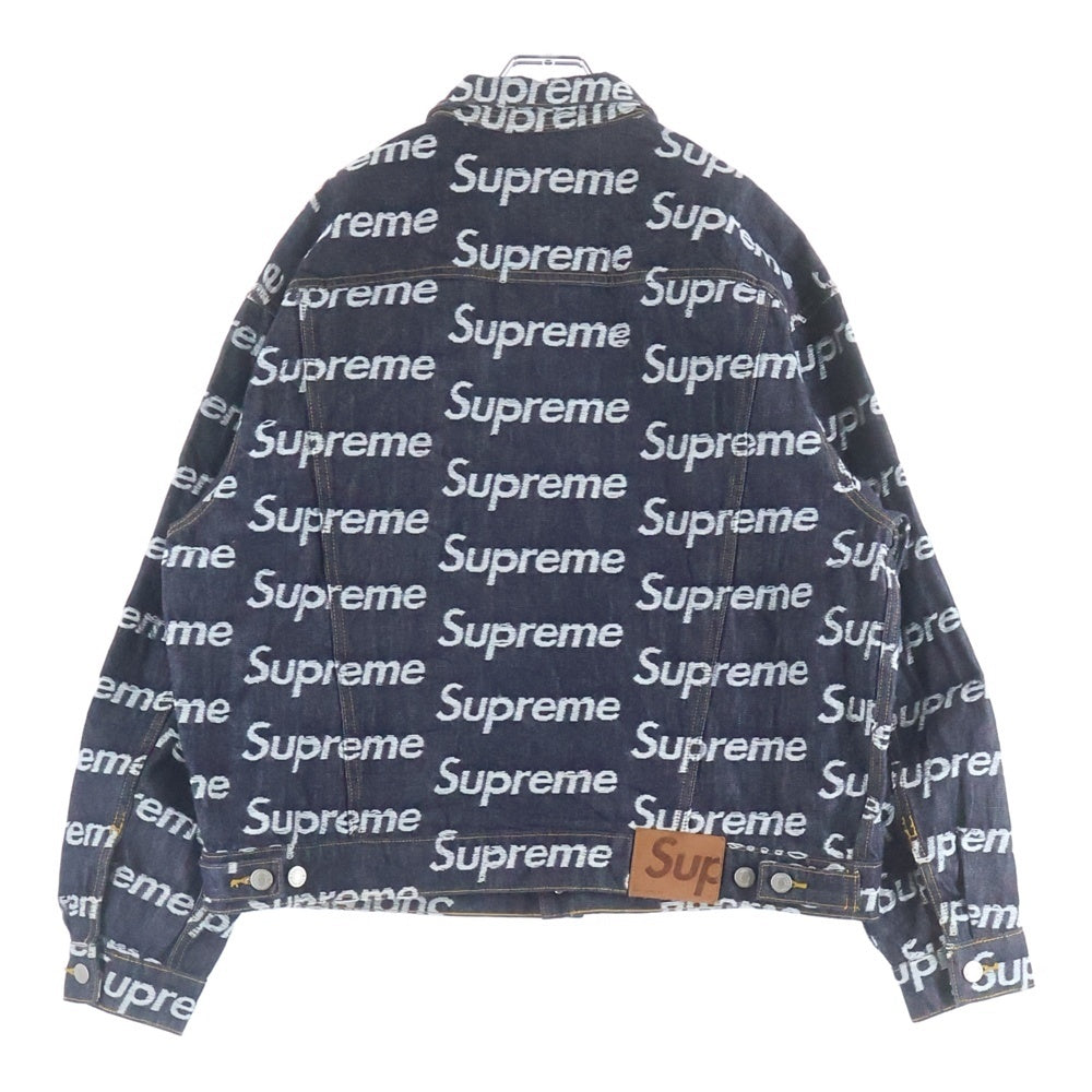 SUPREME(シュプリーム) 25AW Jacquard Logos Denim Trucker Jacket ジャガード ロゴ デニム トラッカー ジャケット インディゴ