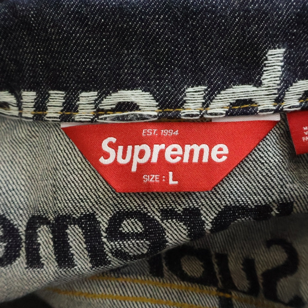 SUPREME(シュプリーム) 25AW Jacquard Logos Denim Trucker Jacket ジャガード ロゴ デニム トラッカー ジャケット インディゴ