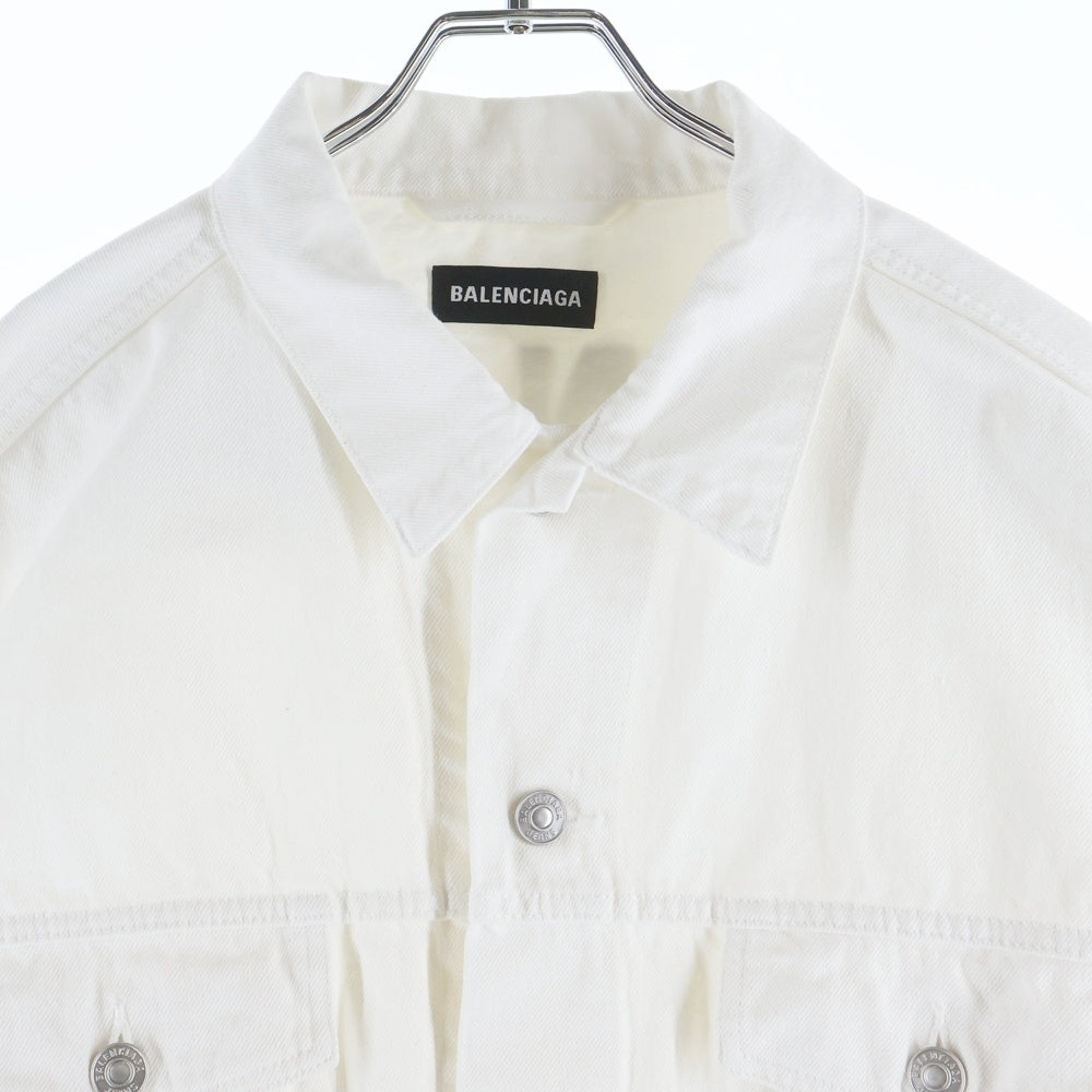 BALENCIAGA(バレンシアガ) 20SS バックロゴプリント デニム トラッカージャケット ホワイト 571322 TDW04