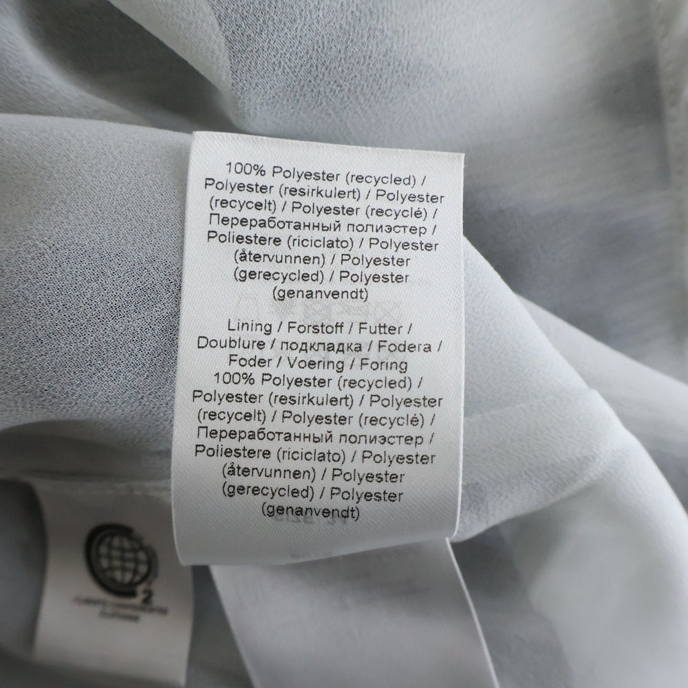 GANNI(ガニー) アニマル柄 コットンフリル チュニック ブラウス ピンタックトップス 長袖シャツ カットソー ブルー/ブラック レディース