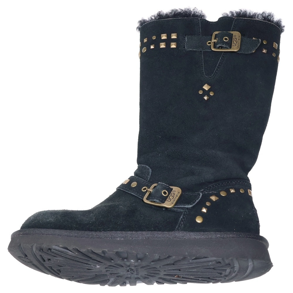 UGG(アグ) Australia Black Shearling Studded Moto Boots スタッズ ムートンブーツ ブラック レディース