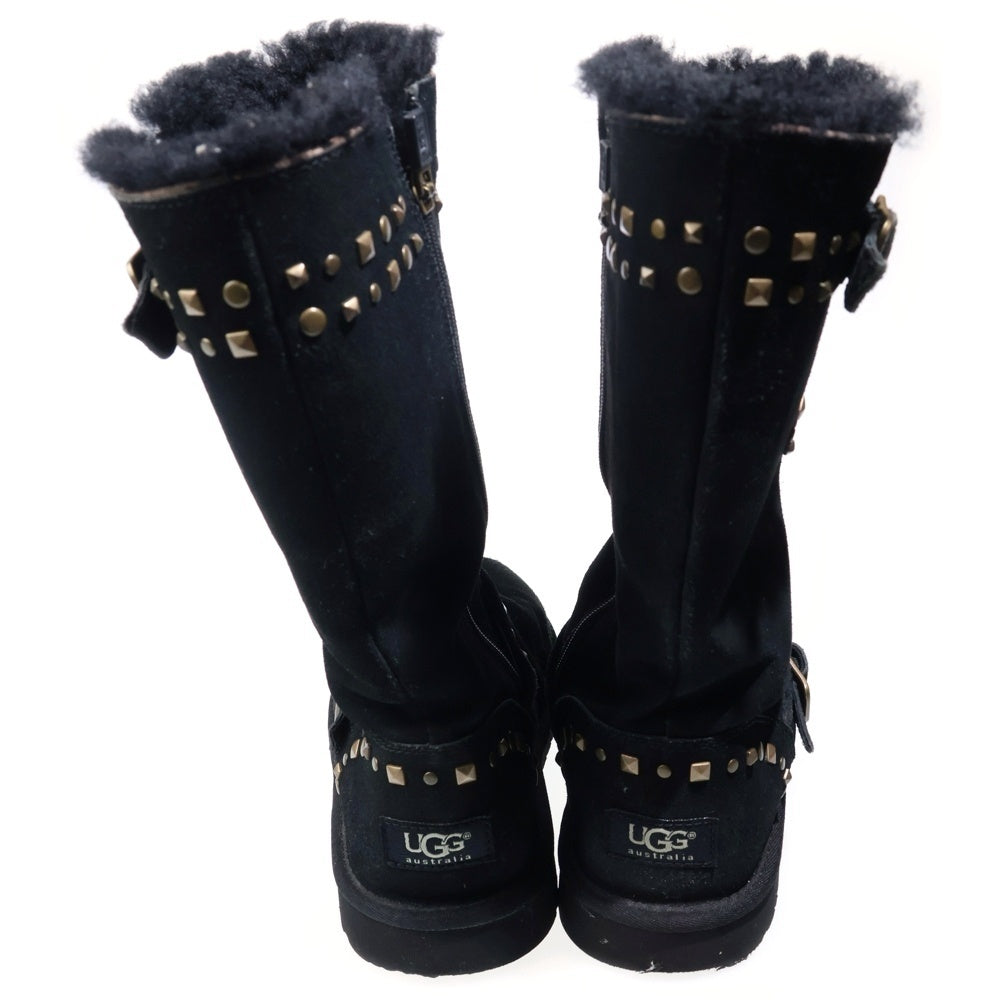 UGG(アグ) Australia Black Shearling Studded Moto Boots スタッズ ムートンブーツ ブラック レディース