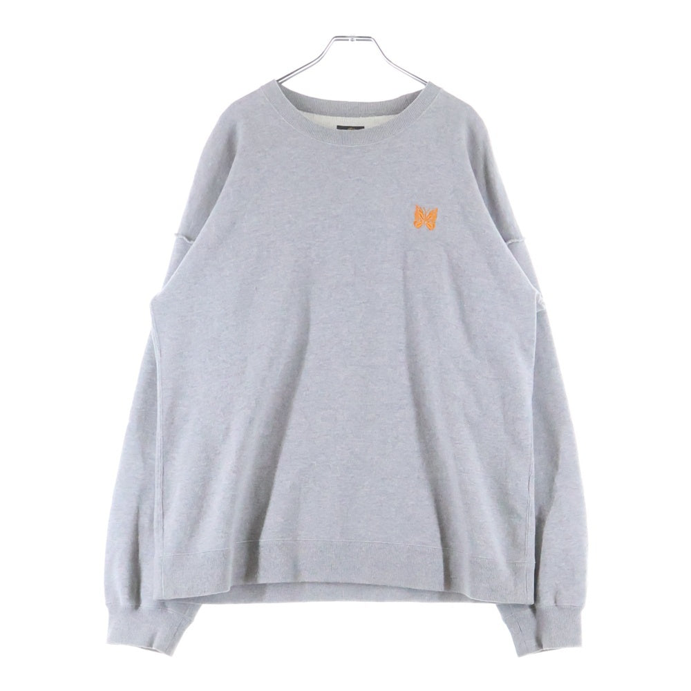 Needles(ニードルス) ロゴ刺繍 22AW クルーネック スウェット グレー LQ377
