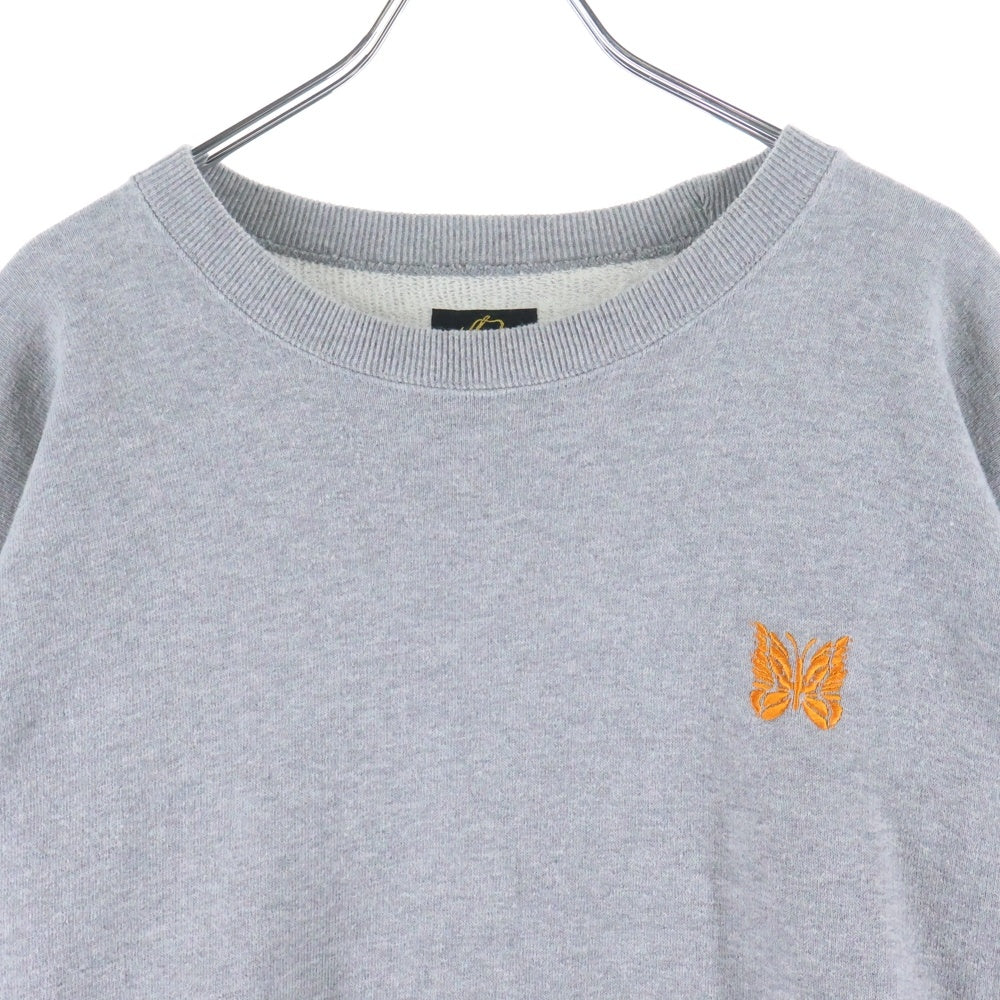 Needles(ニードルス) ロゴ刺繍 22AW クルーネック スウェット グレー LQ377