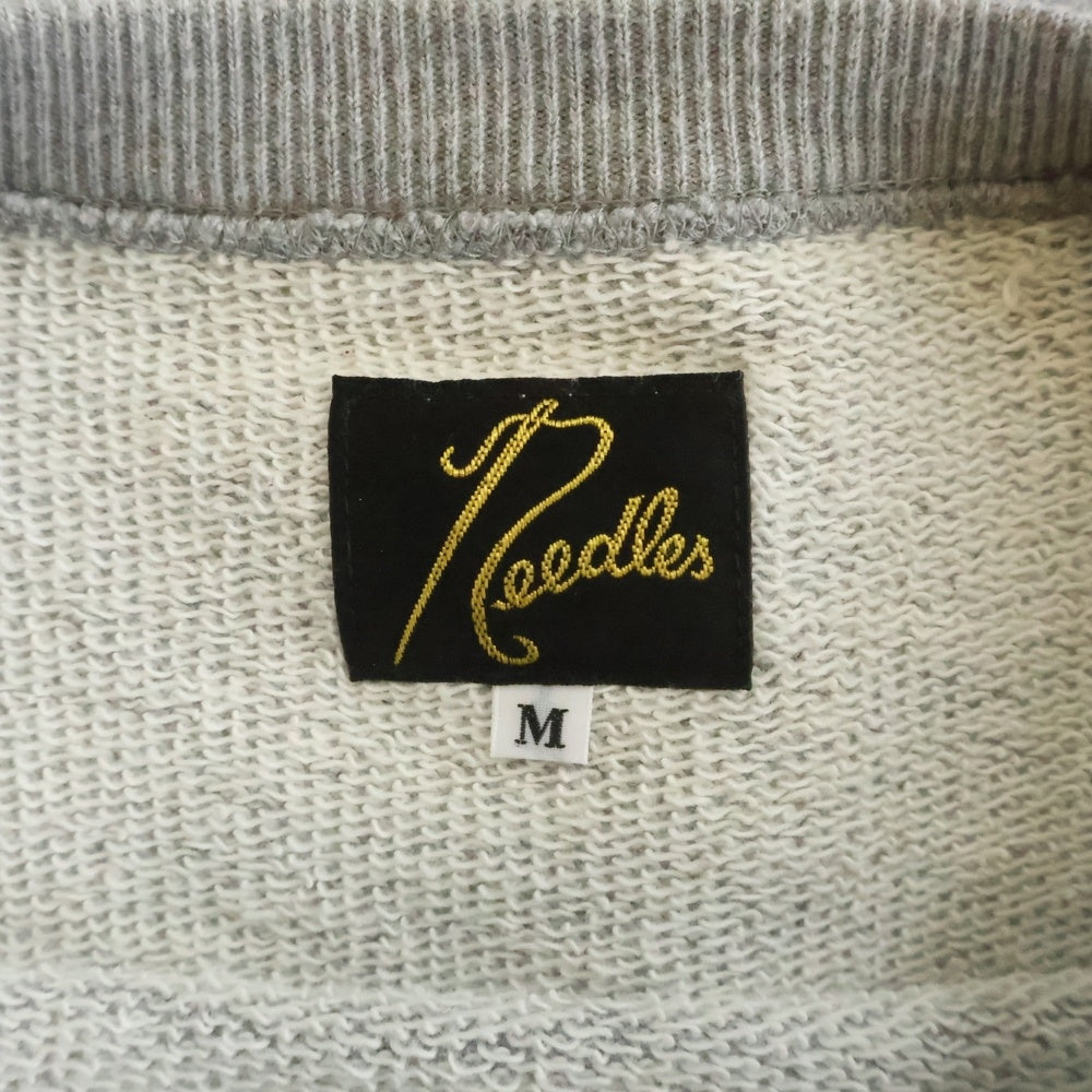 Needles(ニードルス) ロゴ刺繍 22AW クルーネック スウェット グレー LQ377