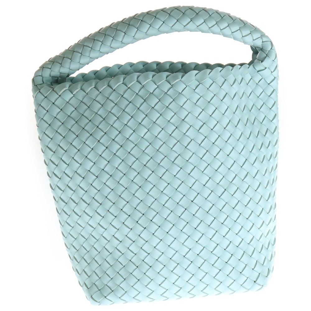 BOTTEGA VENETA(ボッテガヴェネタ) Cabat Intrecciato Bucket Small Barolo カバ イントレチャート スモール バローロ ラムスキンレザー バケット トートバッグ ポーチ付き ライトブルー 753172