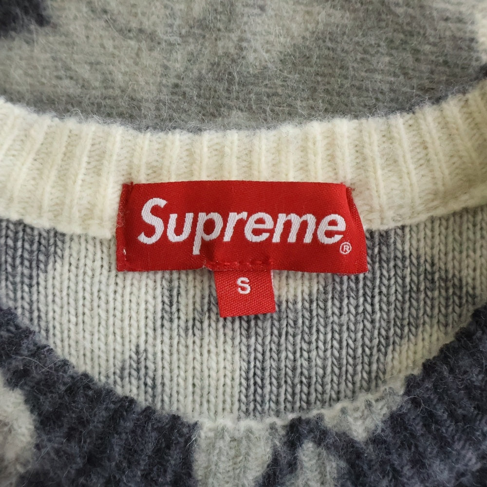 SUPREME(シュプリーム) 19SS Printed Floral Angora Sweater フローラル プリント アンゴラ クルーネックニットセーター グレー