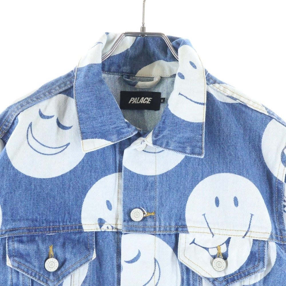 Palace Skateboards(パレススケートボーズ) 18AW MOVEMENT JACKET ムーブメント スマイル 総柄 デニムジャケット インディゴ