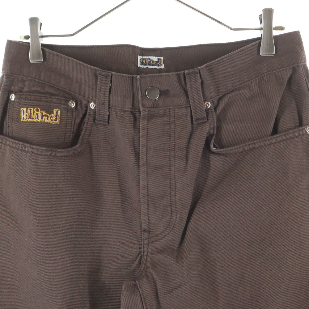 NO BRAND(ノーブランド) BLIND(ブラインド)00s OLD SK8 復刻 USA製 オールドスケート バギー デニムパンツ ブラウン