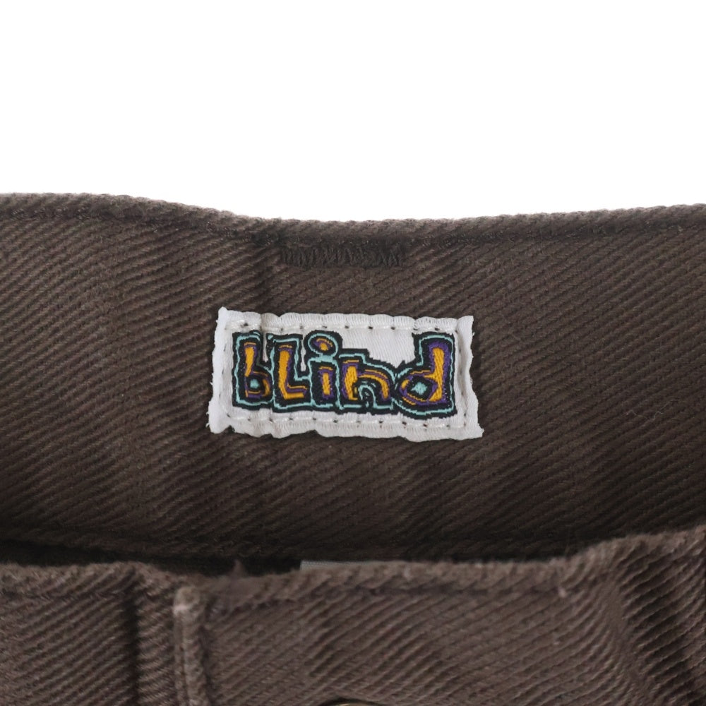 NO BRAND(ノーブランド) BLIND(ブラインド)00s OLD SK8 復刻 USA製 オールドスケート バギー デニムパンツ ブラウン