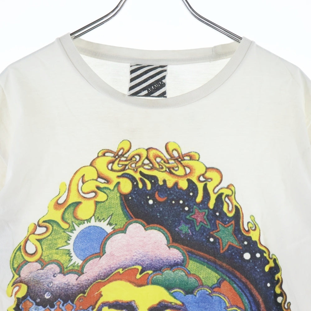 NO BRAND(ノーブランド) Jimmy Hendrix ジミヘンドリックス フロントプリント 半袖Tシャツ カットソー ホワイト