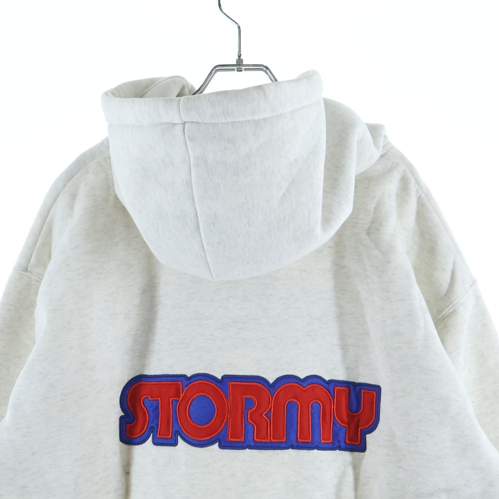 CHILLIN'(チリン) STORMY ストーミー 両面ロゴ刺繍 プルオーバースウェットパーカー フーディー グレー