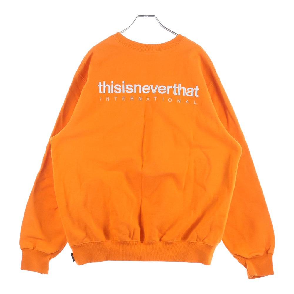 THISISNEVERTHAT(ディスイズネバーザット) 両面ロゴ刺繍 クルーネックスウェット トレーナー オレンジ TN20FSW001