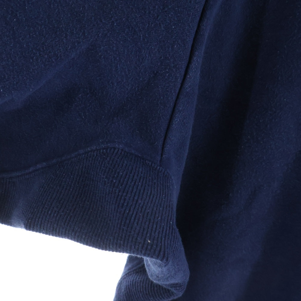 BUCKINGHAM(バッキンガム) ワンポイント刺繍 クルーネック スウェットトレーナー ネイビー