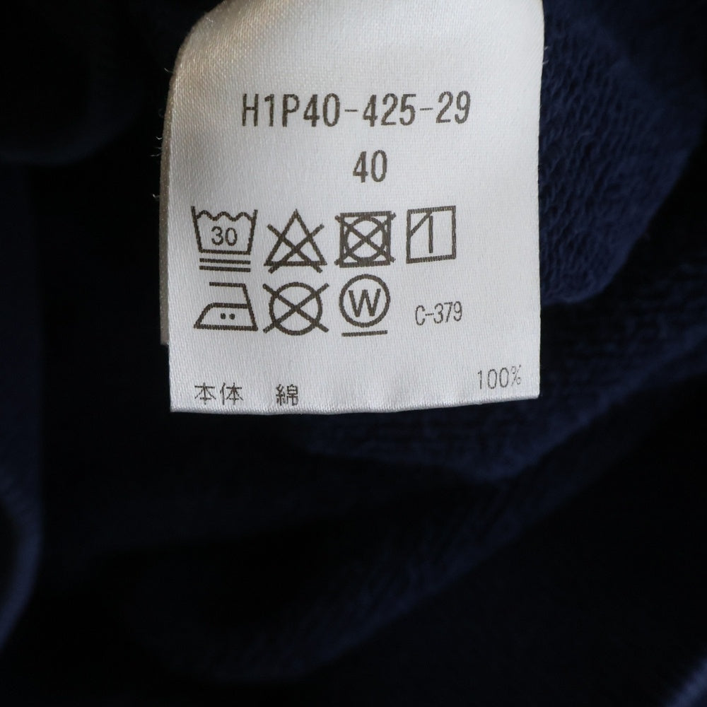 BUCKINGHAM(バッキンガム) ワンポイント刺繍 クルーネック スウェットトレーナー ネイビー