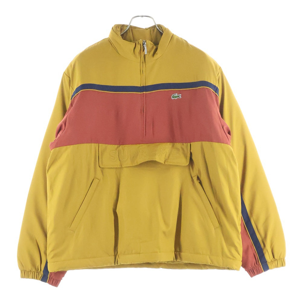 SUPREME(シュプリーム) 19AW ×LACOSTE Puffy Half Zip Pullover Jacket ラコステ パフィー ハーフジップ ナイロンジャケット イエロー