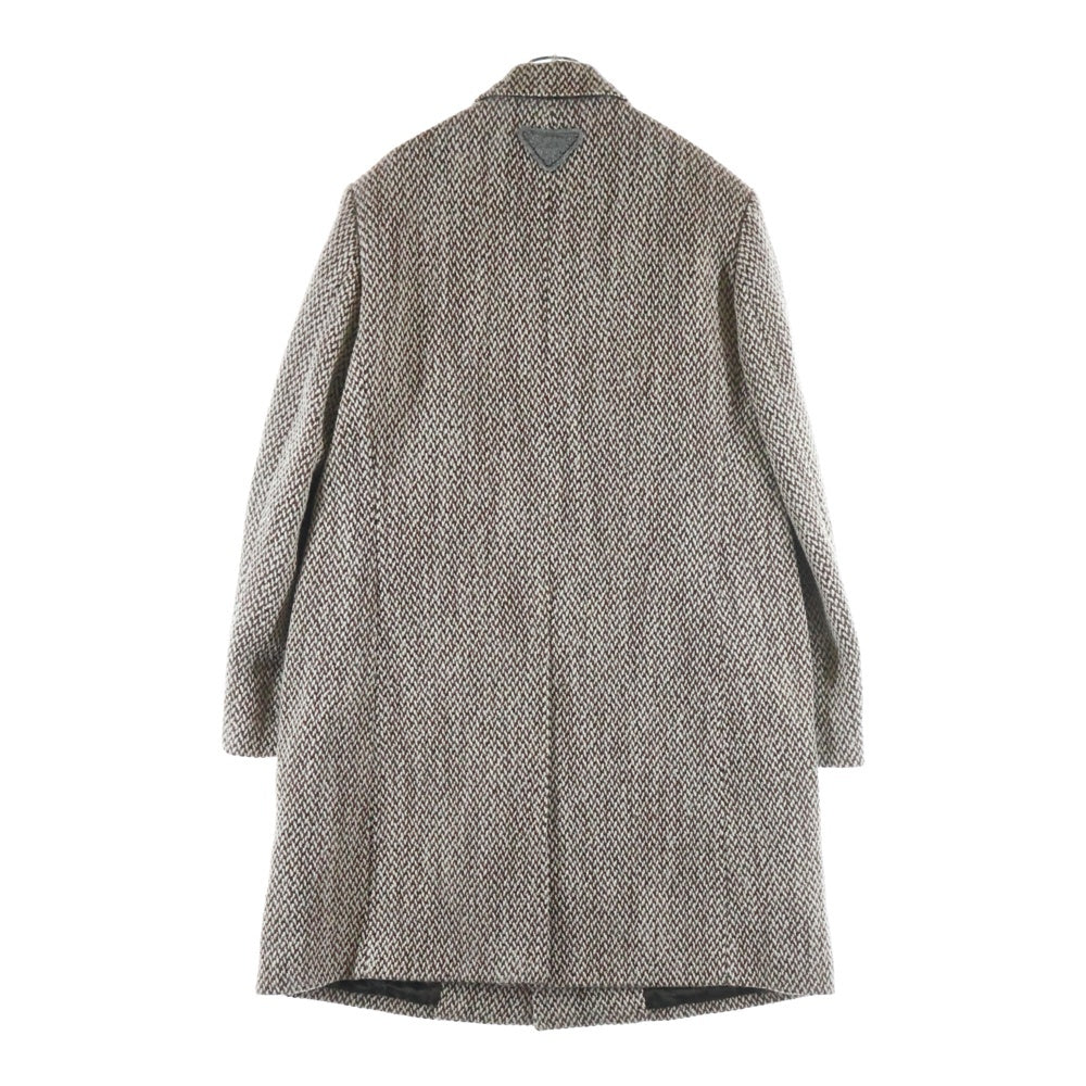 PRADA(プラダ) 24AW SOPRABITO トライアングル ロゴ刺繍 ウール ロングコート ベージュ UC0512M S000 15J2