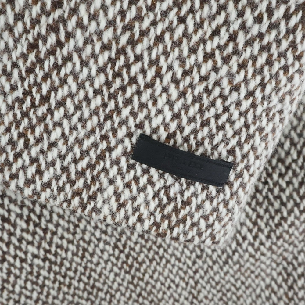 PRADA(プラダ) 24AW SOPRABITO トライアングル ロゴ刺繍 ウール ロングコート ベージュ UC0512M S000 15J2
