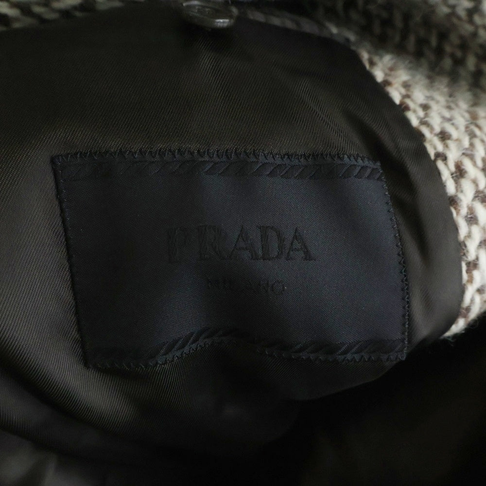 PRADA(プラダ) 24AW SOPRABITO トライアングル ロゴ刺繍 ウール ロングコート ベージュ UC0512M S000 15J2
