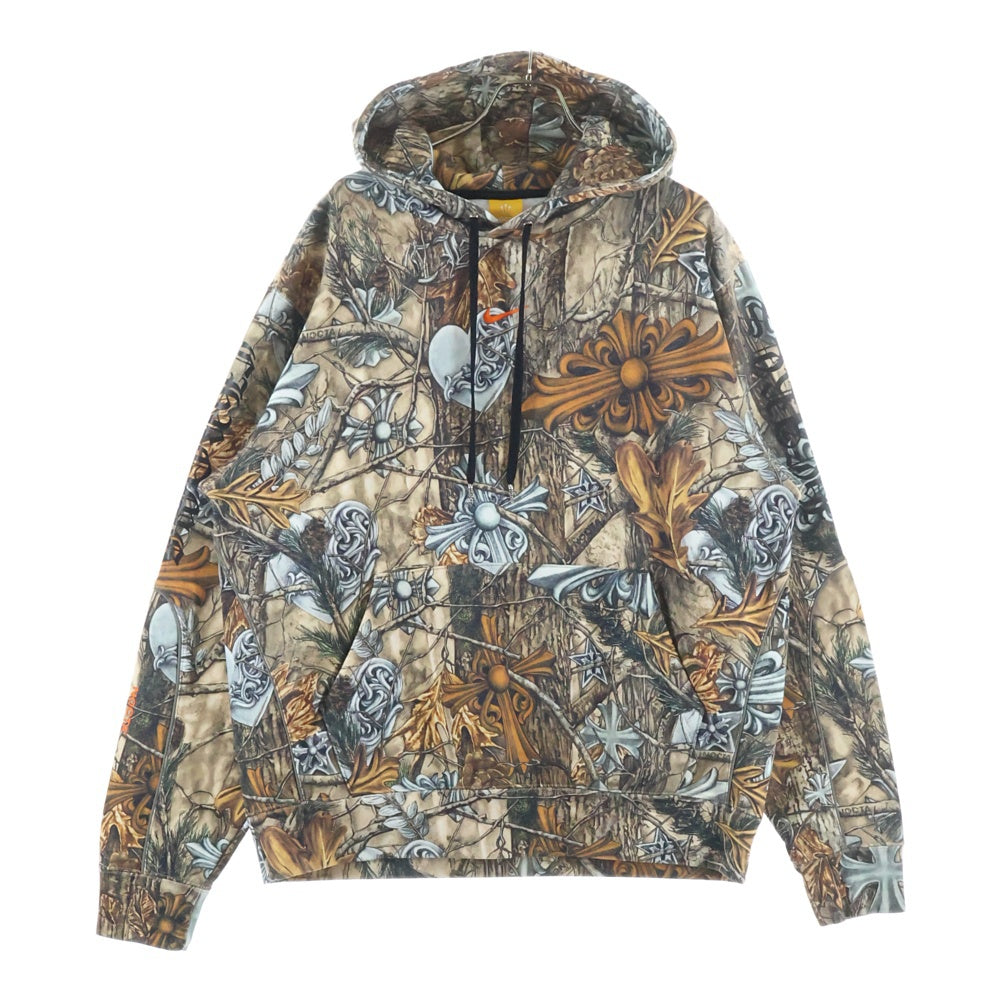 CHROME HEARTS(クロムハーツ) ×NIKE ×NOCTA DRAKE HOODIE ナイキ ノクタ ドレイク バックホースシュープリント プルオーバースウェットパーカー フーディー カーキ