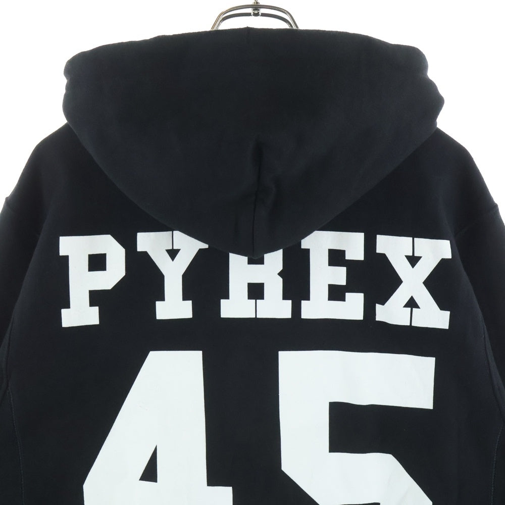 PYREX VISION(パイレックスヴィジョン) ×CHAMPION TEARS PULLOVER PRINT HOODIE チャンピオン ティアーズ 両面プリント プルオーバーパーカー フーディー ブラック