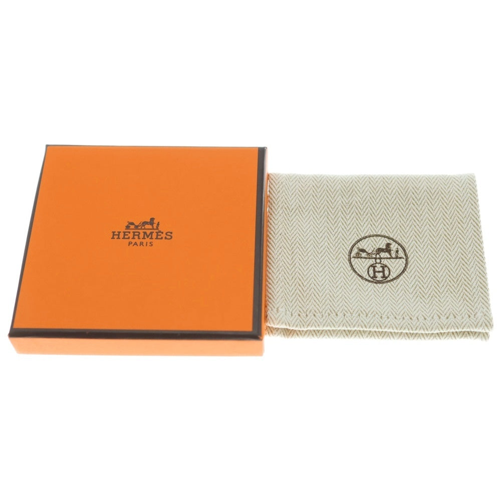 HERMES(エルメス) トゥルニス トレッセ Hロゴ ノワール レザー ブレスレット ブラック/シルバー