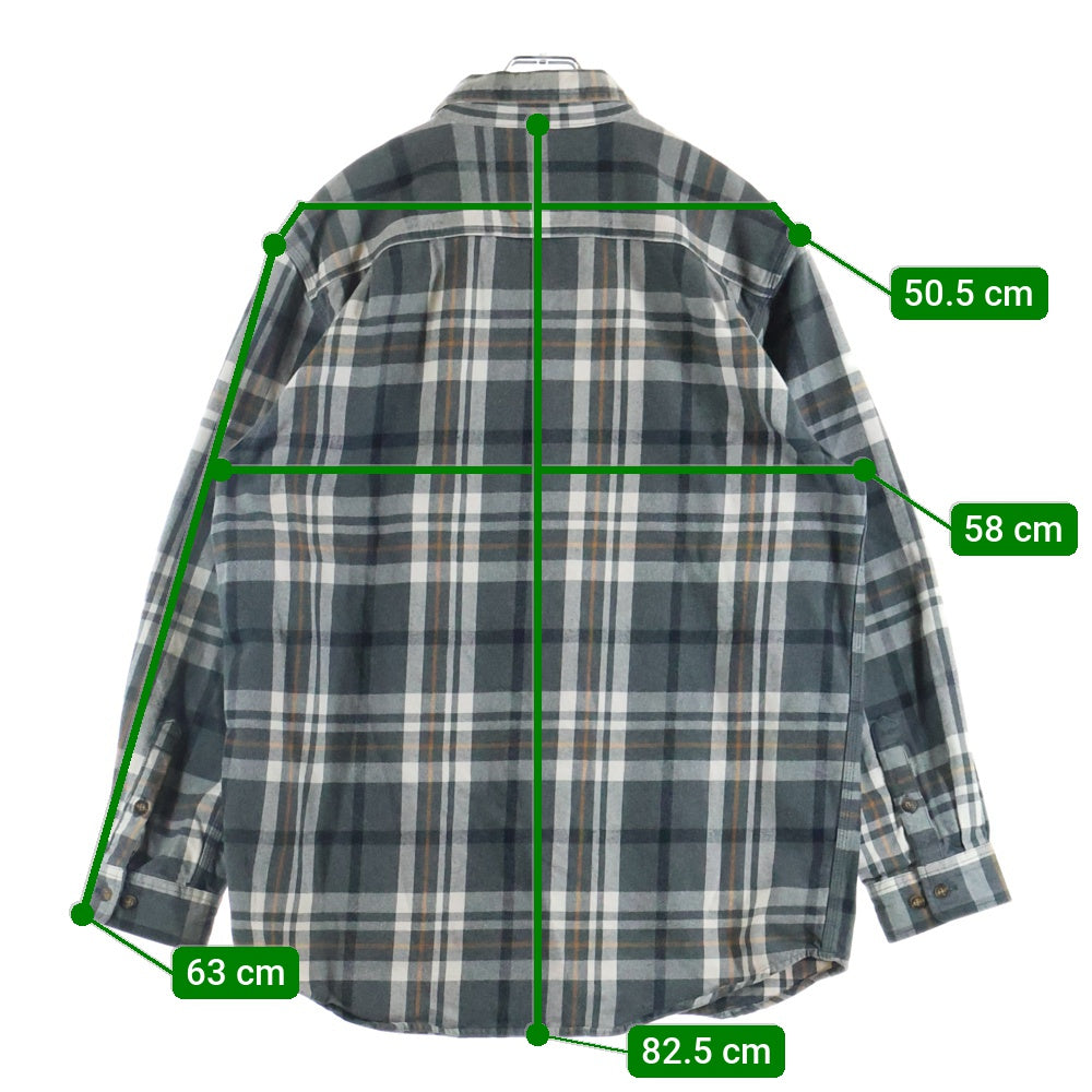 CARHARTT(カーハート) 16AW RUGGED FLEX RELAXED FIT FRANNEL LONG SLEEVE SNAP PLAID SHIRT フロントロゴ チェック プレイド コットン 長袖シャツ グレー 102216 026