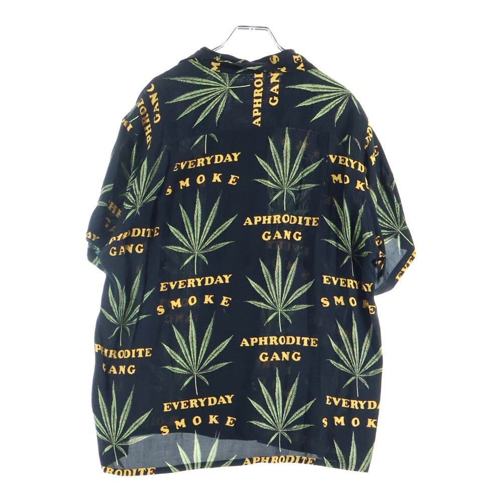 WACKO MARIA(ワコマリア) × BUDSPOOL APHRODITE GANG EVERYDAY SMOKING HAWAIIAN SHIRT バッツプール 舐達麻 オープンカラー ハワイアン アロハ半袖シャツ ブラック