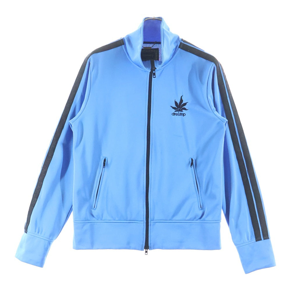 drestrip(ドレストリップ) ロゴ刺繍 フリースライン ジップアップ トラックジャケット ジャージ ブルー
