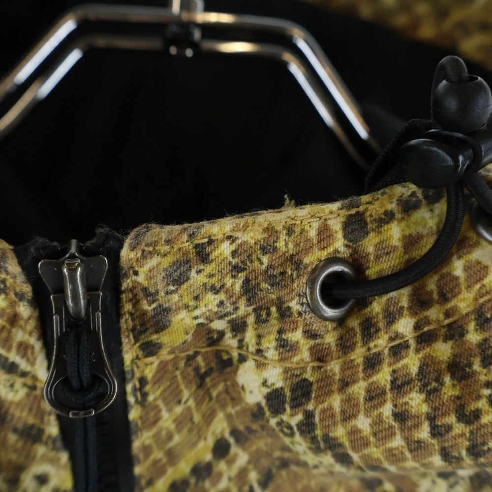 SUPREME(シュプリーム) 22AW × NIKE ACG Denim Pullover Gold Snakeskin ナイキエーシージー ロゴ刺繍 ゴールドスネーク総柄 プルオーバーパーカーフーディー ハーフジップ ジャケット