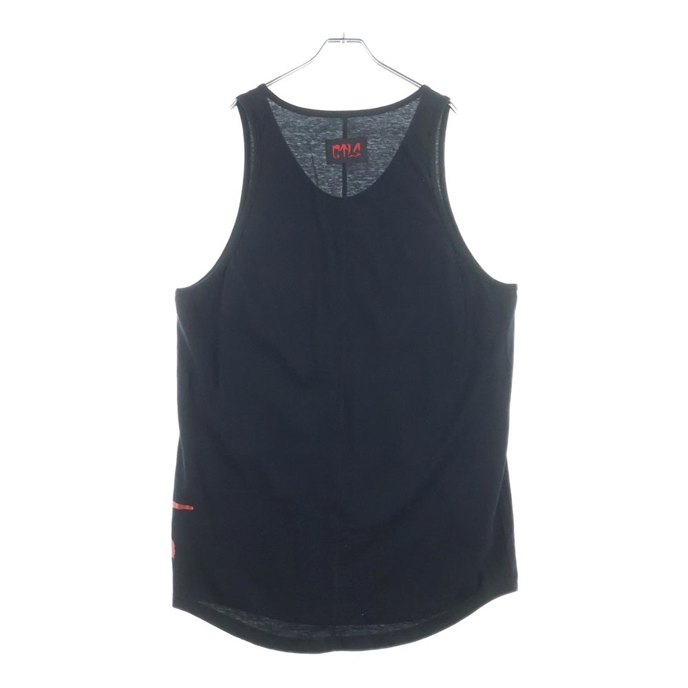 cvtvlist(カタリスト) 22SS サイド クロス プリント タンクトップ ノースリーブ ブラック 220106SC07