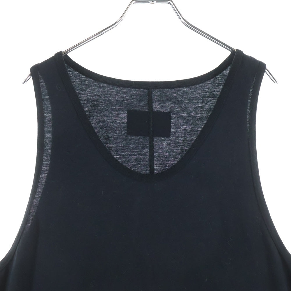 cvtvlist(カタリスト) 22SS サイド クロス プリント タンクトップ ノースリーブ ブラック 220106SC07