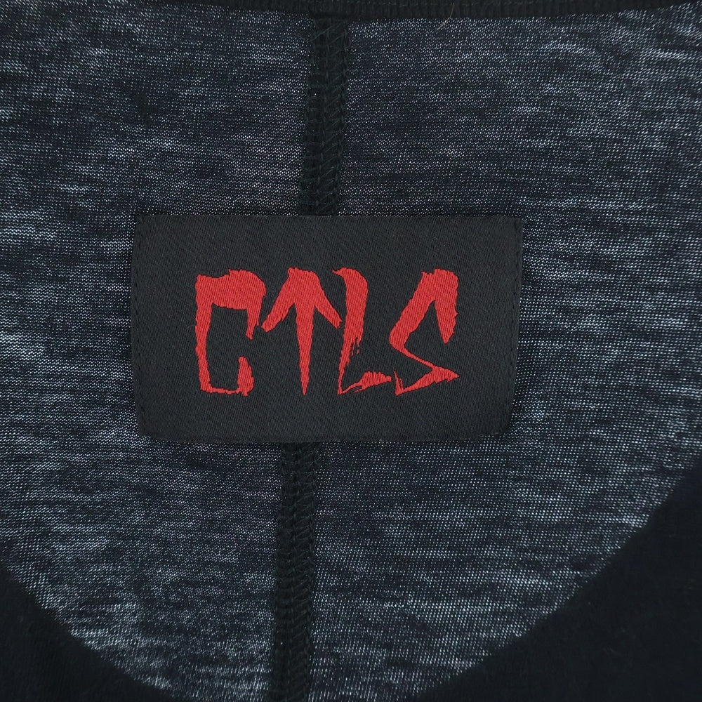 cvtvlist(カタリスト) 22SS サイド クロス プリント タンクトップ ノースリーブ ブラック 220106SC07