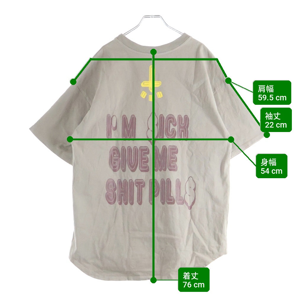 cvtvlist(カタリスト) 21SS CTLS I PILLS TEE グラフィックプリント クルーネック 半袖Tシャツ カットソー ベージュ 2101090307