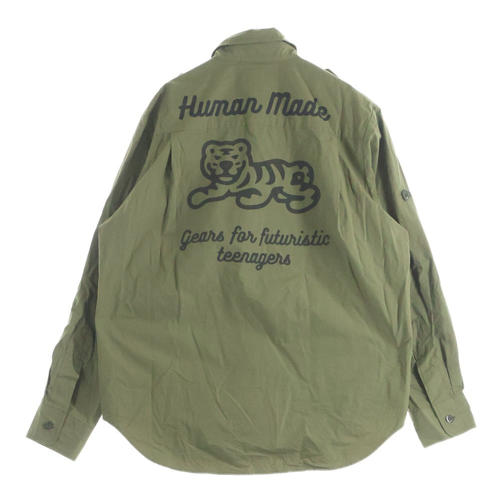 HUMAN MADE(ヒューマンメイド) 21SS HUNTING L/S SHIRT ハンティング ミリタリー ボタンダウン 長袖シャツ カーキ