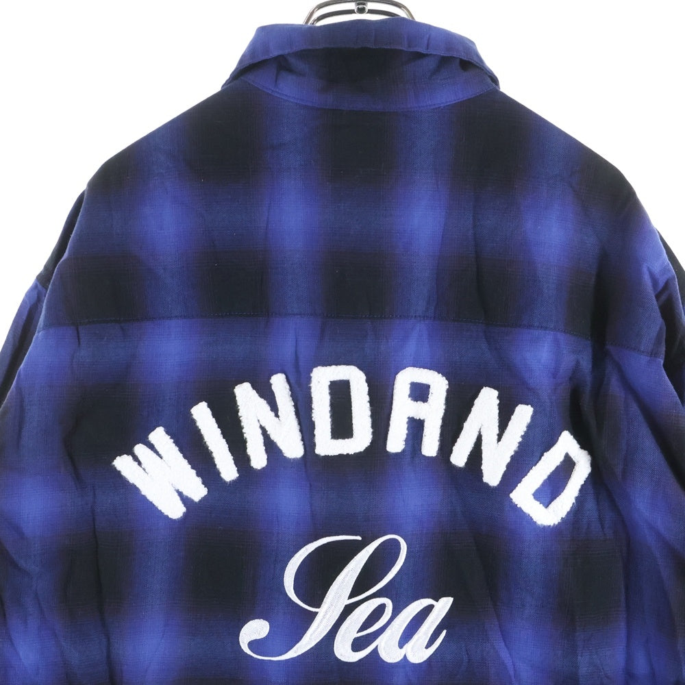 WIND AND SEA(ウィンダンシー) PLAID SHIRT BEYOUTH限定 オンブレ チェック プレイド長袖シャツ ブルー WDS-BYT-RS-05