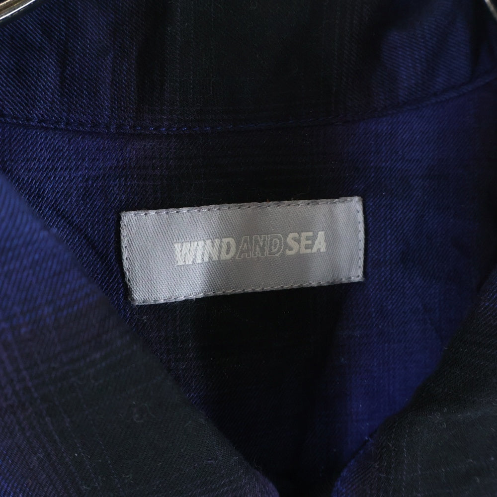 WIND AND SEA(ウィンダンシー) PLAID SHIRT BEYOUTH限定 オンブレ チェック プレイド長袖シャツ ブルー WDS-BYT-RS-05