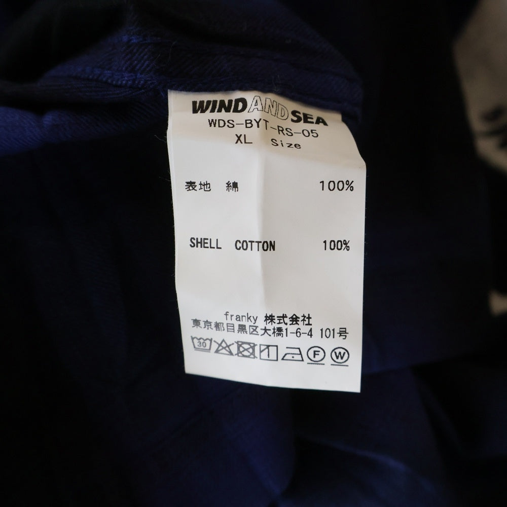 WIND AND SEA(ウィンダンシー) PLAID SHIRT BEYOUTH限定 オンブレ チェック プレイド長袖シャツ ブルー WDS-BYT-RS-05