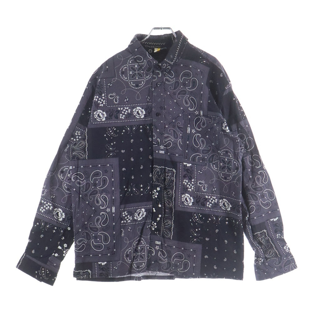 KITH(キス) 21SS Ludlow Button Down ペイズリー柄 ボタンダウン コットン 長袖シャツ パープル KH030044