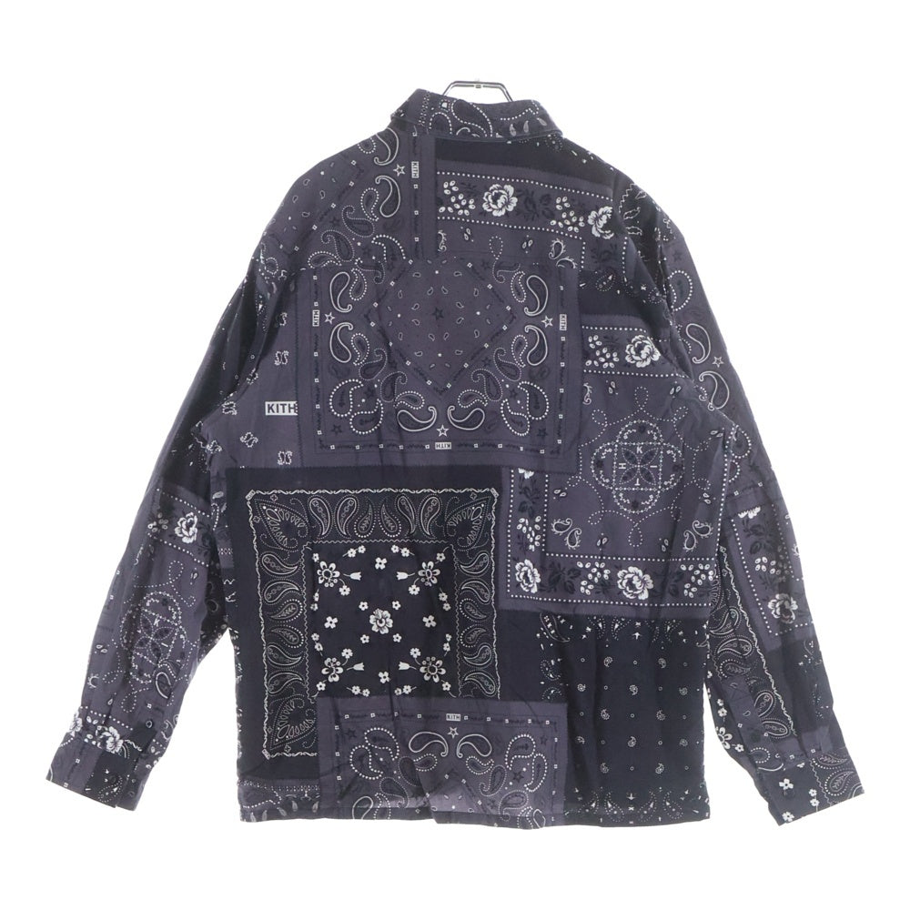 KITH(キス) 21SS Ludlow Button Down ペイズリー柄 ボタンダウン コットン 長袖シャツ パープル KH030044