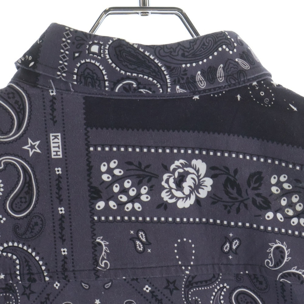 KITH(キス) 21SS Ludlow Button Down ペイズリー柄 ボタンダウン コットン 長袖シャツ パープル KH030044